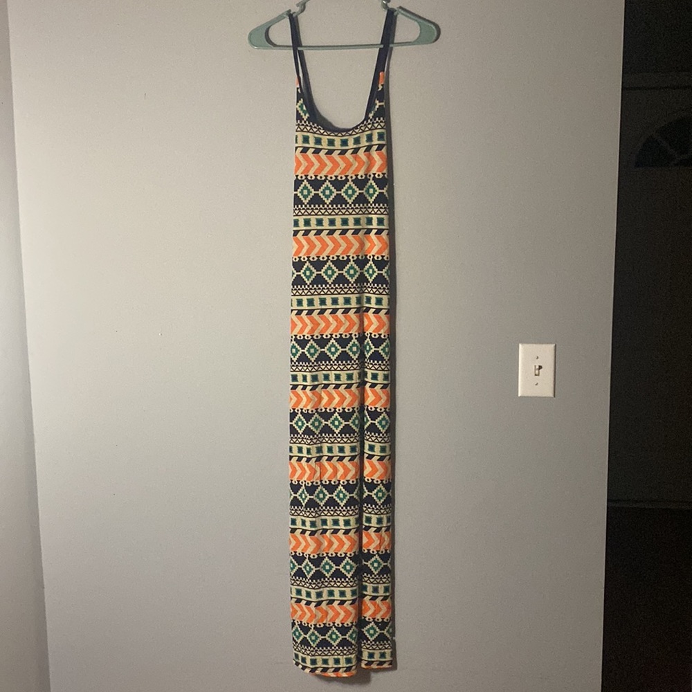 Long tribal print maxi dress size small